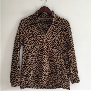 Land’s End Leopard Print Fleece Pullover